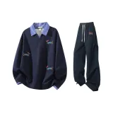 Темно-синий топ + темно-синие штаны