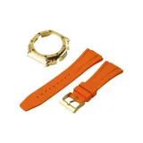 1 Броги с золотой оболочкой + оранжевый ремешок + золотая застежка