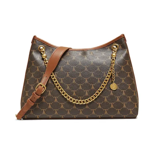 TATA Сумка Tote из искусственной кожи плечевая сумка маленькая женская коричневый и абрикосовый и коричневый