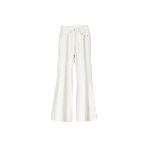 Devanro Бежевый Mist Белый Брюки Женские Джинсы