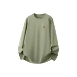 [100% cotton, длинный рукав] Пальмовый зеленый (Ta кожаная этикетка, логотип на груди)