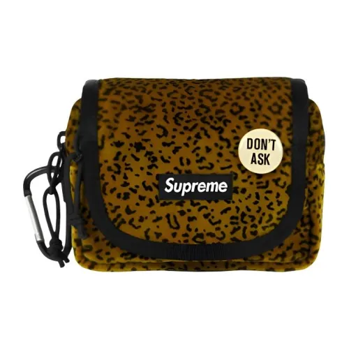 Supreme Вельвет Флок с хлопком украшение монета кошелек мини унисекс коричневый и черный