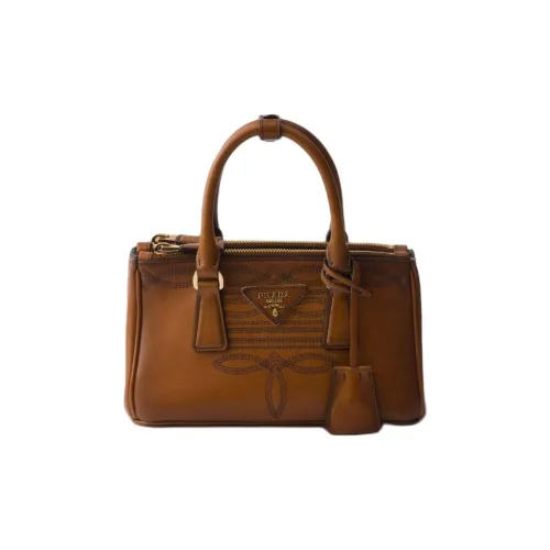 PRADA Galleria Телячья кожа Сумка Мини Женская Коричневая