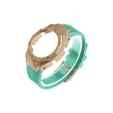 Металл Розовый корпус + Фторкаучук TF Синий ремешок