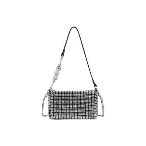 ST SAT Ткань Сумка через плечо Женская Серебряная