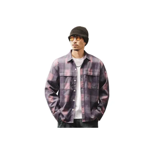 JIELEINUO Фиолетовые Мужские Рубашки