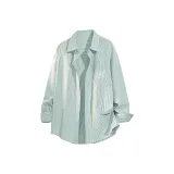 Зелёный Белый Полосы (Tn Прекрасный Мир Логотип на Груди)