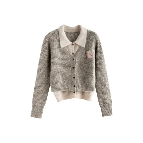 Tonlion Молочный кофейный Женский Трикотаж