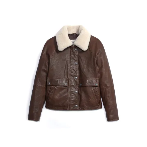 MCS Кофе W6 Женские Кожаные Куртки