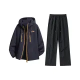 Темно-синий синий топ + черные штаны