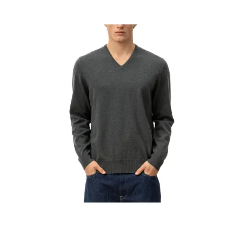ALLUDE Серый Мужской Кашемировый Свитер
