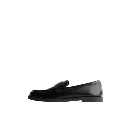 ZARA Низкий топ Кожаные туфли Черный Детский