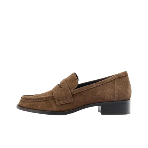 ZARA Лоферы 3 см Женские Темно-коричневый Желтый