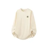 100% cotton, длинный рукав, рубашка, светлый бежевый (кожаная этикетка, логотип на груди)