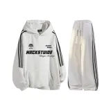 Белый Серый Топ + Белый Серый Штаны