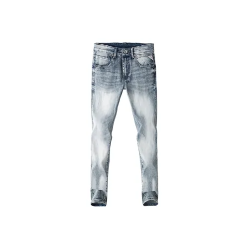 OGQG Light Blue Men's Jeans OGQG Светло-голубые мужские джинсы