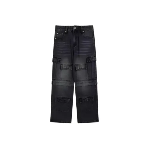 THINGYLAB Черный Серый Цвет Мужские Джинсы