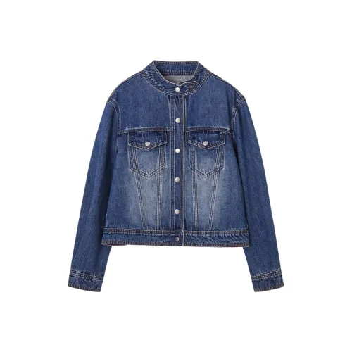 LUYOUYE Темно-синий деним женские джинсовые куртки