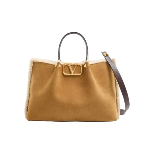 Valentino Garavani Suede One Shoulder Bag Medium Women's Beige