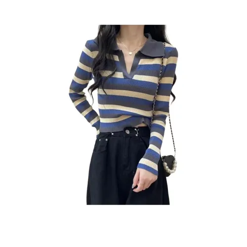 AHRTB Синий в полоску Женский Трикотаж