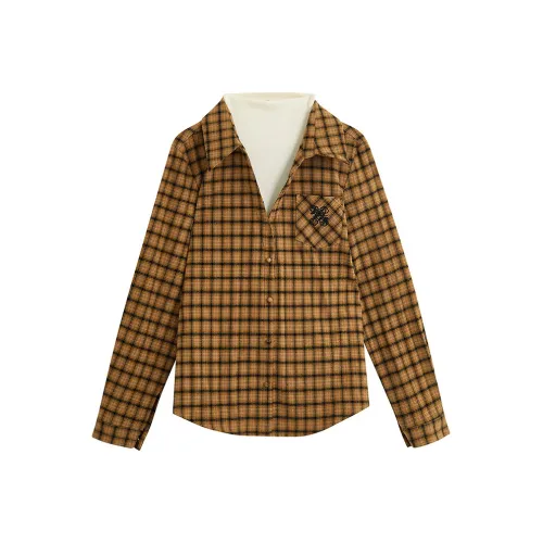 Inman Желтая Клетка Женская Рубашка