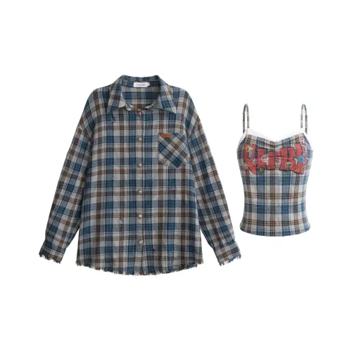 UNIFREE Повседневный костюм женский синий в клетку