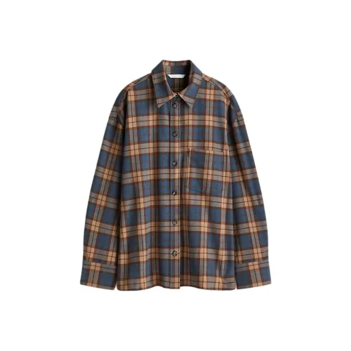 H M Темно-коричневый Клетка Женская Рубашка