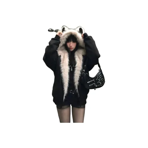 OURUOKE Черный Женский Пуховик