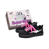 Черный, розовый, розовый, обувь, шнурки