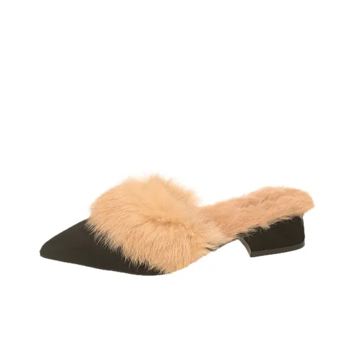 Wuji Резиновая подошва закрытый носок французский заостренный носок мюли для женских ног