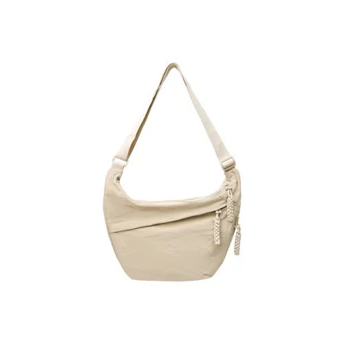 GOBLIN SHARKS 1759 Нейлоновая сумка через плечо среднего размера унисекс экрю черный