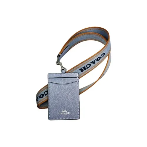 COACH Lanyard Галечная кожа Картхолдер Женские Синий