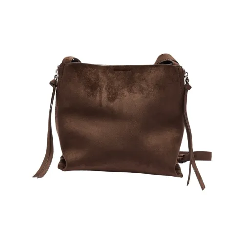 URBAN REVIVO Ткань Сумка через плечо Маленькая Женская Темно-красная Коричневая