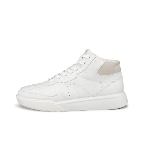 Ecco Высокий Топ Повседневная Обувь Женская Белый Серый