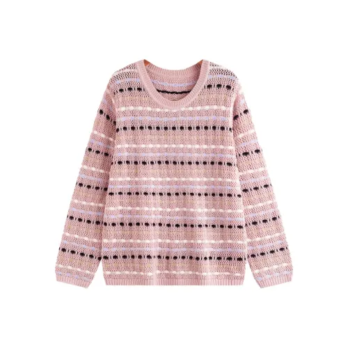 YUNFEIXIU Трикотаж Круглый вырез Cut Out Полосы Fashion Casual Свободный крой Скрывающий Fatty Сестра AUTUMN Женские