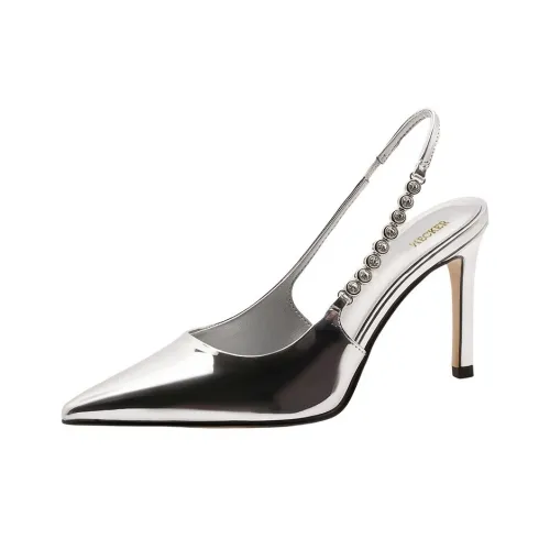 WECKER Туфли на высоком каблуке Женские Серебряные