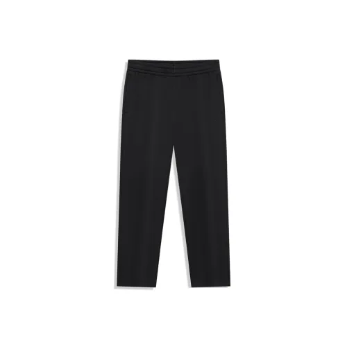 XTEP Вязаные тренировочные брюки мужские глубокий черный