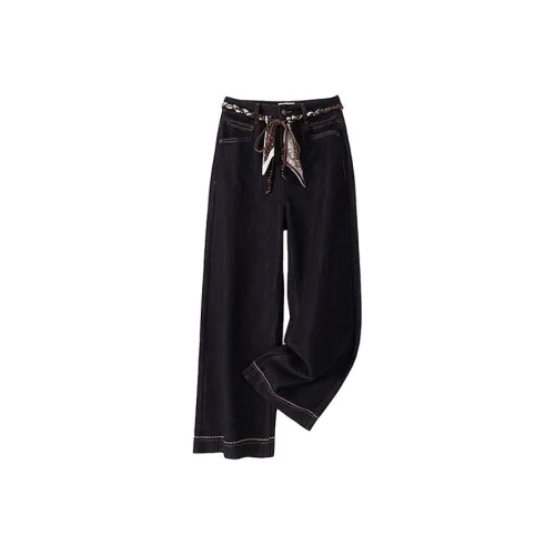 YUNFEIXIU Джинсы Fashion Casual Большой размер Уменьшение Свободный крой Универсальный Anti Aging Элегантность Корейский стиль Осенние Женские