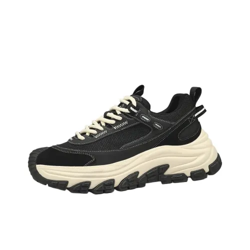 SENJIALUO Противоскользящий Износостойкий Дышащий Легкий Увеличивающий высоту Низкий Топ Толстая подошва Мужские кроссовки