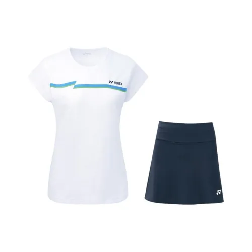 YONEX Комплект (Белый топ + Темно-синий низ) Женские Повседневные костюмы