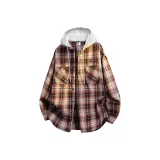 Красный, в клетку (с капюшоном)