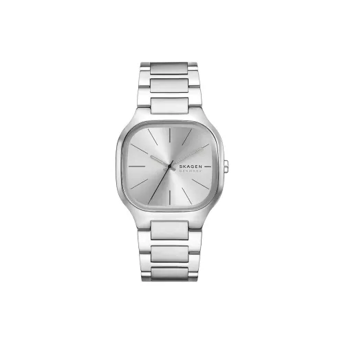 SKAGEN Мужские часы Кварцевый механизм Ремешок из нержавеющей стали 40 мм Серебристый циферблат