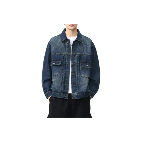 ZENGZHI Denim Jacket Loose Fit Straight Fit Unisex ZENGZHI Деним Куртка Свободного кроя Прямого кроя Унисекс