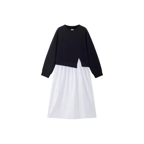 Giordano Длинное платье с длинными рукавами женское