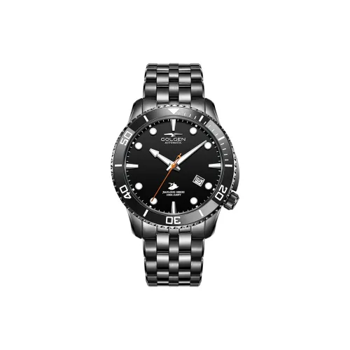 GOLGEN Auger Collection Механический механизм ремешок из нержавеющей стали мужские часы синий циферблат