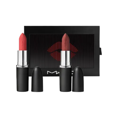 MAC Big Sale Персик Big Бренд Коричневый Двойной Пачка Помада Комбо Матовый Легко Смешивается Цвет лица 3,5г+3,5г