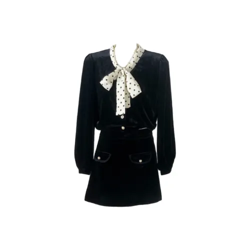 POPO.INFO Черный Женские Комплекты с Юбкой