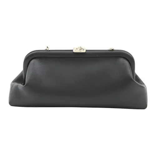 Jimmy Choo Lambskin Clutch Regular Women's Black Bright Gold Джимми Чу Ламмскин Клатч Стандартный Женский Черный и Ярко-Золотой
