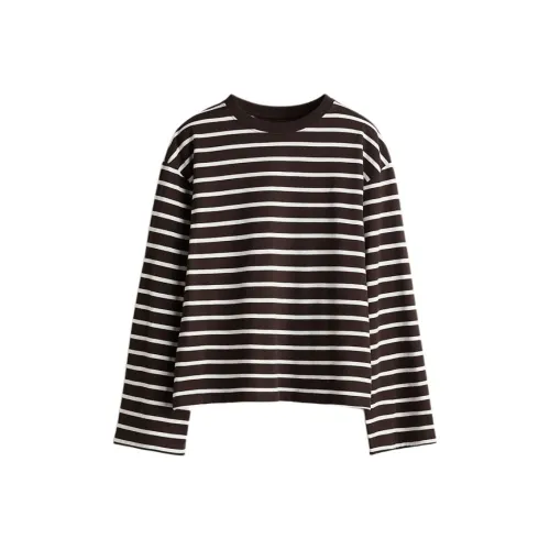 H M Темно-коричневый Полосы Женские T-рубашки