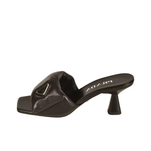 PRADA Слипоны 5 см Женские Черные